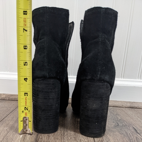 Jeffrey Campbell Black Suede Leather Heeled Open Toe Boot Booties Shoes Size 8 - Picture 6 of 8